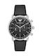 Emporio Armani Watch Chronograph Battery with Black Leather Strap