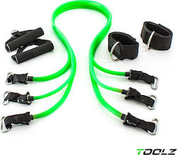 Topspin Expander Gymtube Resistance Bands with Handles Set 3pcs Green