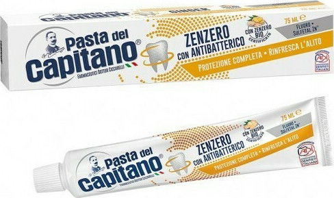 Pasta del Capitano Ginger with antibacterial agent Οδοντόκρεμα για Ουλίτιδα , Πλάκα & Τερηδόνα 75ml