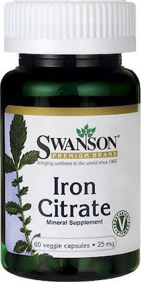 Swanson Iron Citrate 25mg 60 capsule veget