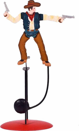 SP Souliotis Figurină Decorativă Statuetă Din Metal Echilibrator Cowboy 19x10x34cm