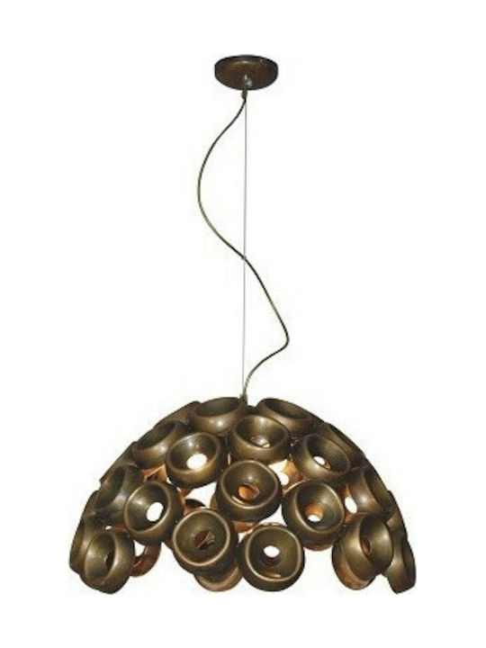 Home Lighting Darina Bronze Pendant Light Bronze Bell with Socket E27 36x36x120cm