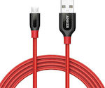 Anker Braided USB 2.0 to micro USB Cable Κόκκινο 1,8m (A8143091)