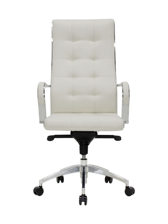 Καρέκλα Διευθυντική με Ανάκλιση Alabama White Ivory Pakoworld