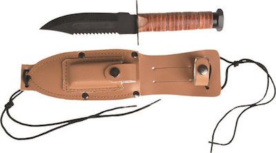 Mil-Tec US Pilot Survival Knife Survival Brown with Blade made of Stainless Steel in Sheath