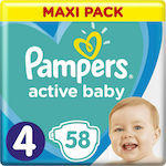 Pampers Active Baby Maxi Πάνες με Αυτοκόλλητο No. 4 για 8-16kg 58τμχ