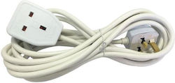 Eurolamp Extension Cable Cord 3x1.25mm²/5m White 147-13042