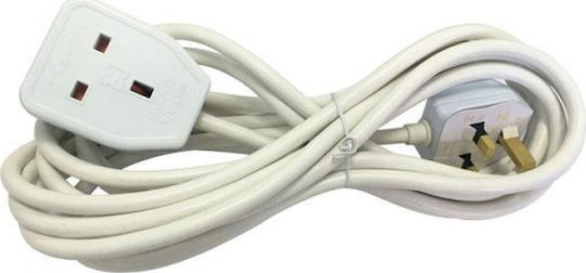 Eurolamp Extension Cable Cord 3 x 1.25mm²/3m White
