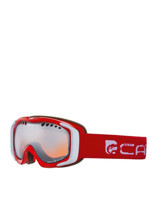 Cairn Booster Shiny Mat Red Mat White SPX3000 Cat3 Ski & Snowboard Goggles Kids Red with Lens in Red Color