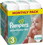 Pampers Scutece cu bandă adezivă Active Baby Active Baby Nr. 3 pentru 6-10 kgkg 208buc