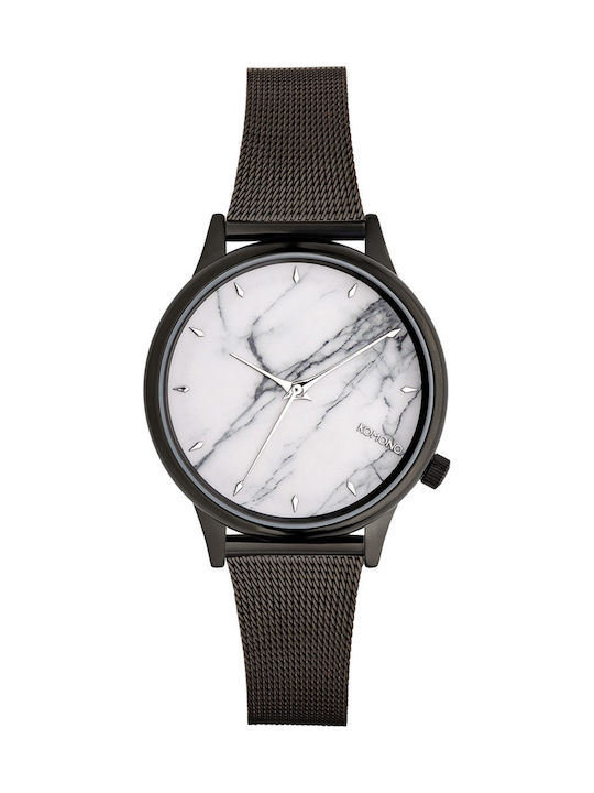 Komono Estelle Watch with Black Metal Bracelet