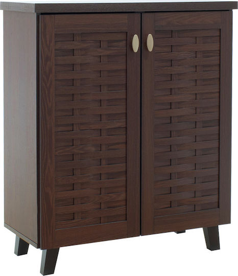 Mantam Wooden Shoe Organizer with 4 Shelves Brown 78x40x92cm