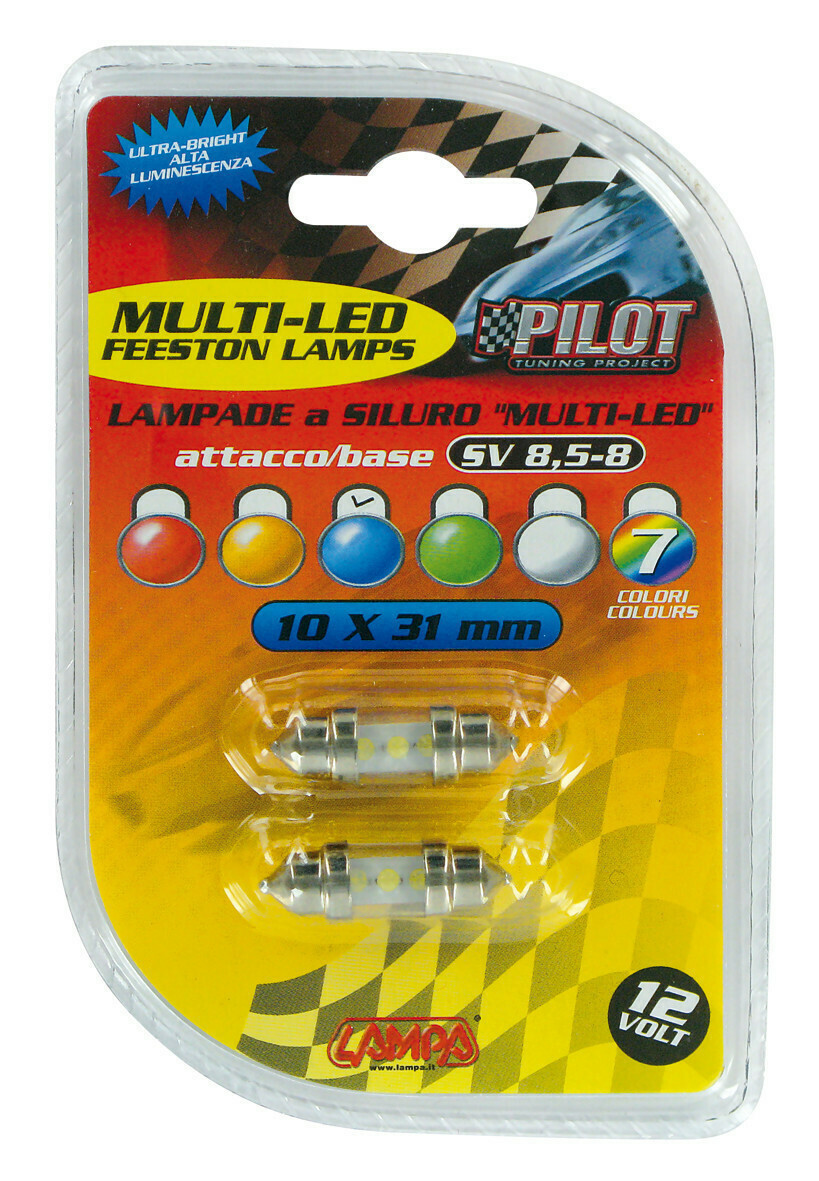 Lampa Λάμπες Αυτοκινήτου & Μοτοσυκλέτας Festoon Led Lamp Blue SV8.5-8 ...