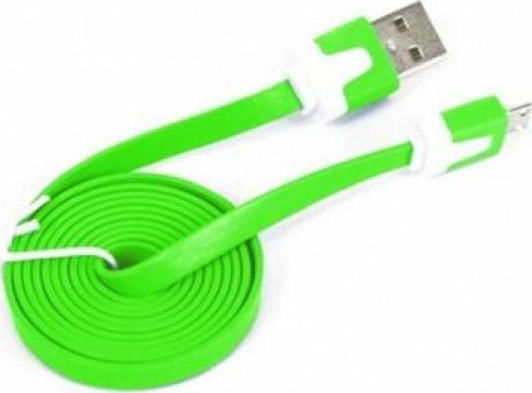 Platinet 1m Flat USB 2.0 to micro USB Cable Green (OUAMCG)