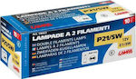 Lampa Λάμπες Αυτοκινήτου Double Filament Lamp P21/5W-BAY15D-1157 12V 21W 10τμχ