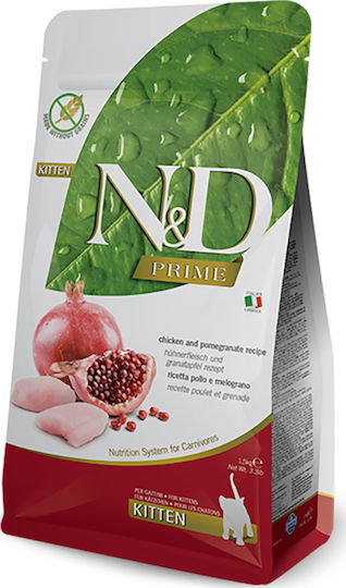 Farmina N&D Prime Kitten Dry Food Grain-Free for Young Cats with Chicken / Pomegranate 1.5kg