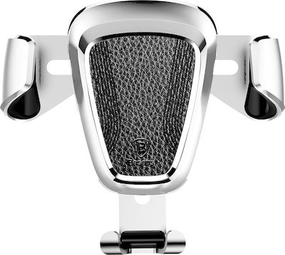 Baseus Handyhalterung Auto Gravity Metal Type Air Vent Holder Silber mit verstellbaren Haken Silber
