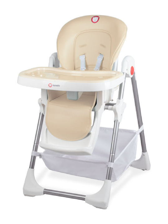 Lionelo Linn Plus Foldable Highchair with Metal Frame & Fabric Seat Beige