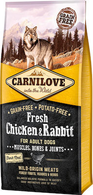 Carnilove Fresh Chicken & Rabbit 1.5kg Trockenfutter ohne Getreide für erwachsene Hunde mit Huhn und Kaninchen