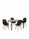 Sufragerie VEGAS 5buc Sonama / Negru 110x70buc