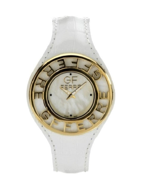 Gianfranco Ferre Watch with White Leather Strap GF9105M02