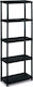 Plastic Outdoor Shelving Unit with 5 Shelves Black Qblack 3060 S/5 60x30x165cm