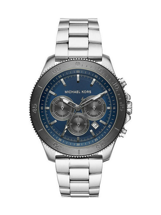 Michael Kors Theroux Watch Chronograph Battery with Silver Metal Bracelet