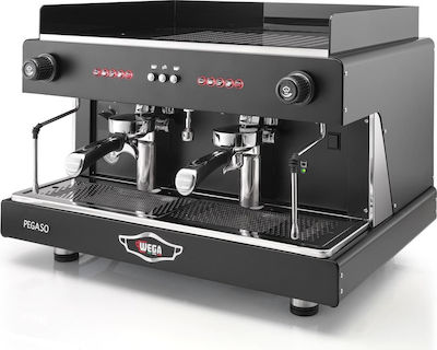 Wega Pegaso Opaque EVD Commercial Espresso Machine 2-Group Metallic Black W74xD55.5xH51.5cm