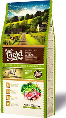 Sam's Field Adult Medium 2.5kg Dry Food Gluten Free for Adult Dogs of Medium Breeds with Beef and Calf