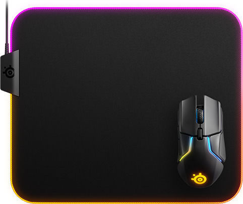 SteelSeries Qck Prism Cloth Gaming Mouse Pad Medium 320mm with RGB Lighting via USB Black 63825