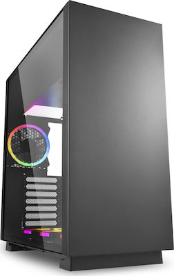 Sharkoon Pure Steel RGB Гейминг Midi Tower Компютърна кутия със странично прозорче Черно