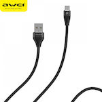 Awei Braided USB 2.0 to micro USB Cable Μαύρο 2m (CL-28)