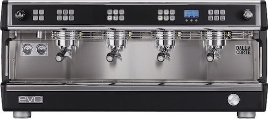 Dalla Corte Evo2 Nebula Schwarz Kommerzielle Espressomaschine mit 4 Gruppen 6kW Höhe 51cm Breite 115cm Tiefe 52,5cm