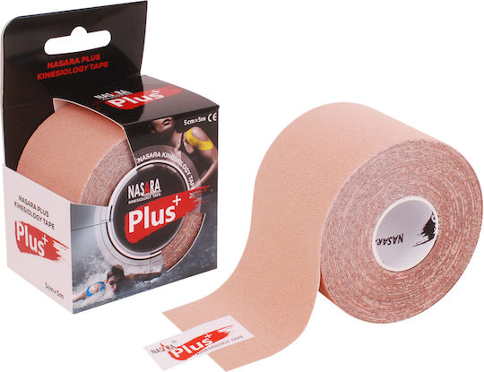 Nasara Plus+ Ταινία Κινησιοθεραπείας 5cm x 5m Μπεζ