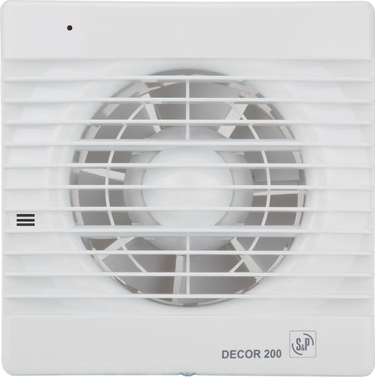 S&P Decor-200CH Επιτοίχιος Εξαεριστήρας Μπάνιου 120mm Λευκός