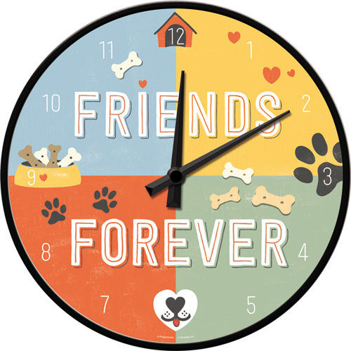 Nostalgic Art Детски стенен часовник Friends Forever Металик 31εκ.
