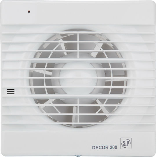 S&P Decor-200CR Επιτοίχιος Εξαεριστήρας Μπάνιου 120mm Λευκός