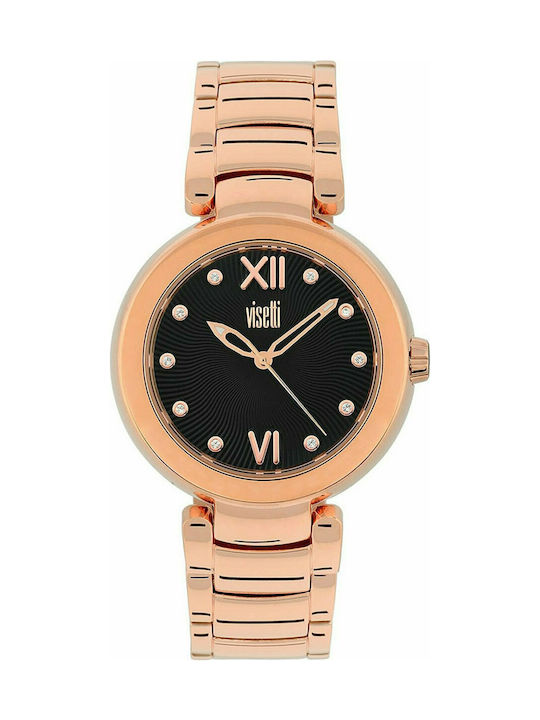 Visetti Supernova Watch with Pink Gold Metal Bracelet