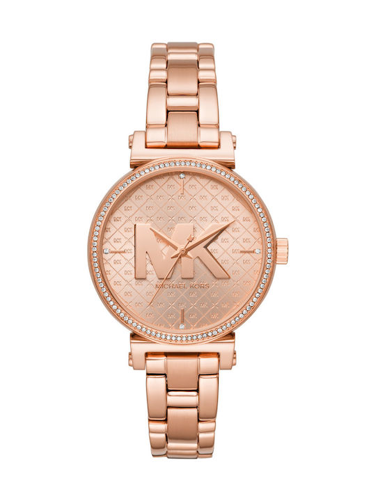 Michael Kors Sofie Γυναικείο Ρολόι 36mm Μπαταρίας με Ροζ Χρυσό Μεταλλικό Μπρασελέ