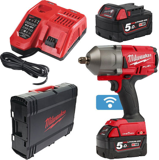 Milwaukee M18 ONEFHIWP12-502X Μπουλονόκλειδο Μπαταρίας 18V 2x5Ah με Υποδοχή 1/2"