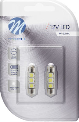 M-Tech Lămpi Autoturismului & Motocicletei Premium C5W / C10W Canbus LED Alb 12V 0.72W 2buc