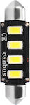 M-Tech Lamps Car & Motorcycle C10W 41mm Can Bus Festoon 4 SMD 5730 White C5W Canbus LED 12V 2W 1pcs