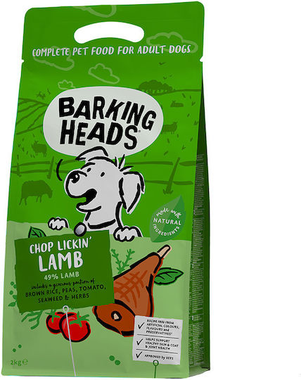 Barking Heads Chop Lickin' Lamb 2kg Trockenfutter ohne Gluten für erwachsene Hunde mit Lamm und Brauner Reis