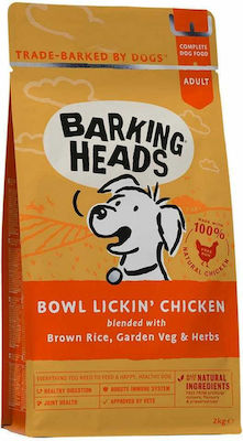 Barking Heads Bowl Lickin' Chicken 2kg Dry Food Grain Free for Adult Dogs with Brown rice and Chicken