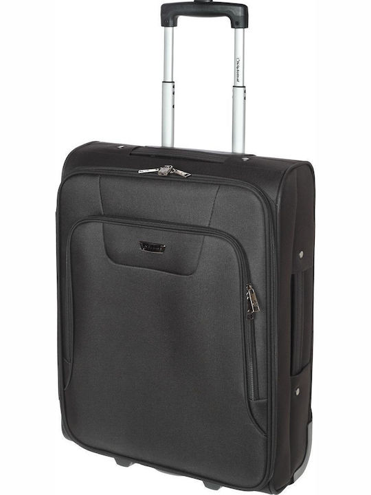 Diplomat Medium Fabric Black Suitcase With 2 Wheels Height 61cm