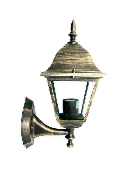 Aca Wall-Mounted Outdoor Lantern IP44 E27 Gold