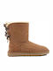 Suede Women's Boots with Fur Bailey Bow II Chestnut