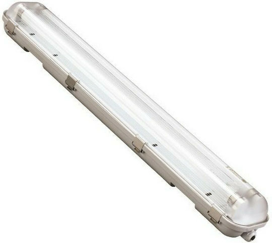Eurolamp Lichtleiste Außenbereich mit 2 Plätzen für LED-Lampen T8 60cm