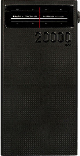 Remax RPP-102 Power Bank 20000mAh με 4 Θύρες USB-A Μαύρο
