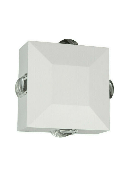 VK Lighting VK/02045/W/W Στεγανή Επιτοίχια Πλαφονιέρα Εξωτερικού Χώρου με Ενσωματωμένο LED σε Λευκό Χρώμα